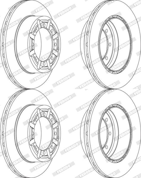 2X Ferodo 290Mm Bremsscheiben BelÜFtet Passend FüR Nissan Atleon Cabstar NT400 R-image