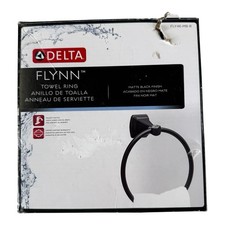 Delta Flynn Matte Black Towel Ring FLY46-MB-R Missing 2 Screws 