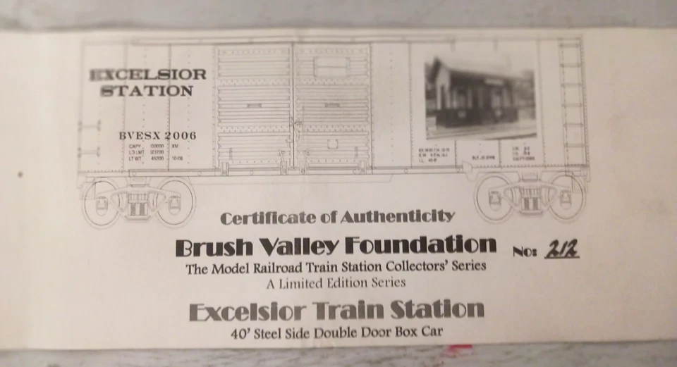 Weaver Excelsior Station Railroad Car New in Box Limited Ed. No. 212 - Image 2 of 4