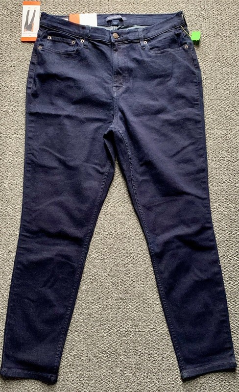 New NWT Calvin Klein Repreve Jeans 16 Dark Wash High Rise Skinny Stretch