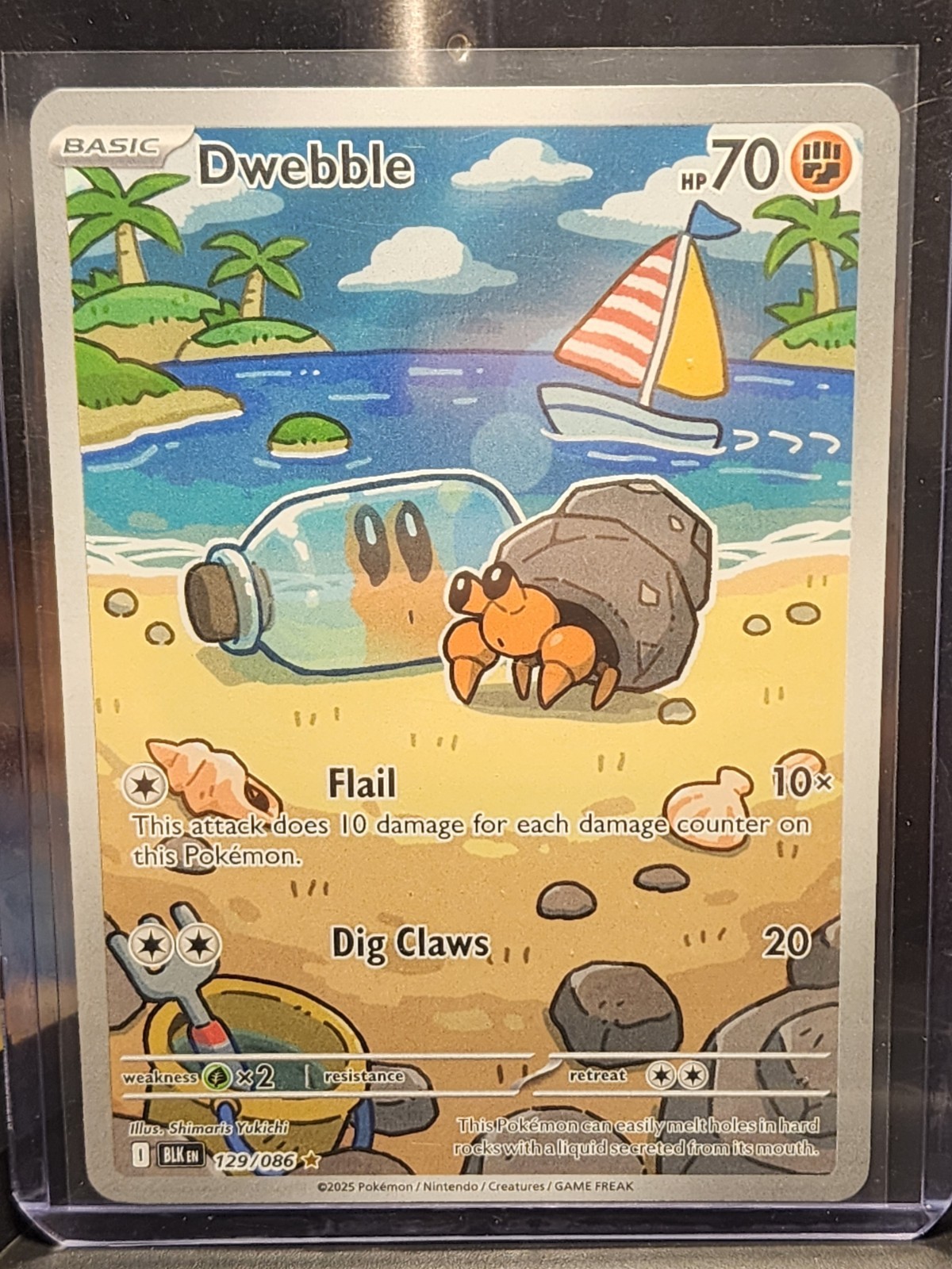 The Pokemon Company Dwebble 129/086 Sv Black Bolt Illustration Rare Holo FA