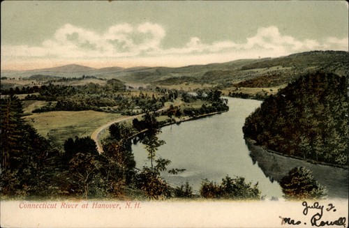 Hanover River Connecticut River Hanover New Hampshire aerial ~ 1906 UDB John Delano ...