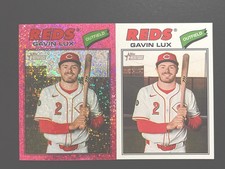 Gavin Lux 2026 Topps Heritage Pink Border Chrome Speckle and Base # 352💥Lot 2💥