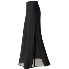 High Waist Wide Leg Pants Women Summer Loose Open Split Chiffon Casual Trousers