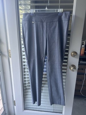 Peck & Peck Black/White Birdseye Pull-On Pants. Size 16