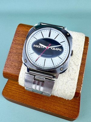 Soviet Vintage Men's Wristwatch Raketa TV Quartz watch ussr 1980s