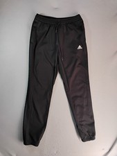 Adidas Mens Sweatpants Medium Black Jogger Drawstring Slash Pockets Activewear