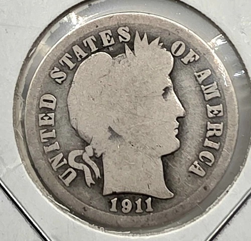 1911 10C Barber Dime《Great Way To BUY SILVER》115 Yrs Old!!!