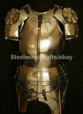 Hammered Steel Medieval Half Body Armor Suit Cuirass w Tassets  Pauldrons