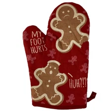 My Foot Hurts Oven Mitt Funny Christmas Eaten Gingerbread Cookies Holiday Gift