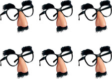 6 PCS Disguise Glasses with Funny Nose with Eyebrows and Mustache Perfect Party
