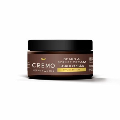 Cremo Beard & Scruff Cream, Casked Vanilla, 4 oz - Soothe Beard Itch, Condition 