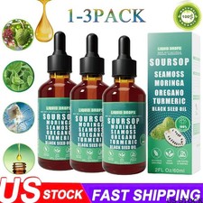 10-in-1 Soursop Bitters Liquid Drops Sea Moss Moringa Turmeric Black Seed Blend
