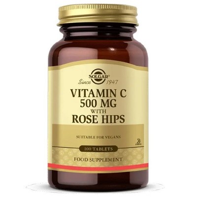 Vitamin C 500 mg mit Hagebutten 100 Tabletten Solgar