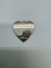 Vintage Sterling Silver Heart Charm Pendant 0...