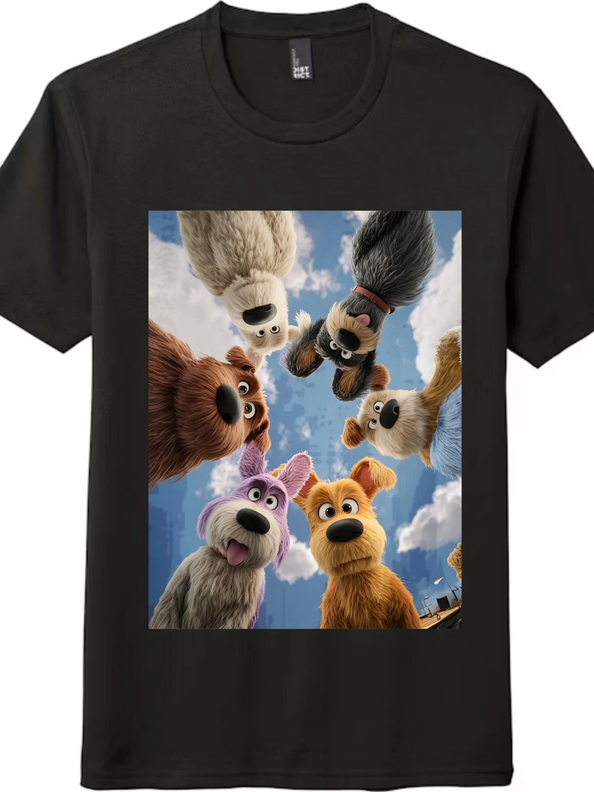 Cute Dog Group Print T - Shirt, Unisex Short - Sleeve Top