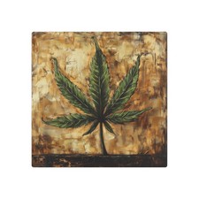 Rustic Metal Art Sign - Vintage Cannabis Leaf, Home Decor, Gift, Wall Art, ... 
