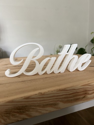 White BATHE Sign Word Letters freestanding Bathroom Ornament or Wall Decoration - Picture 13 of 14