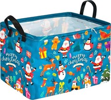 Christmas Basket for Kids Gingerbread Santa Claus Snowman Storage Baskets C