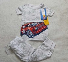 New toddler boy 12-18 month Old Navy Hot Wheels snug-fit pajama set top bottoms