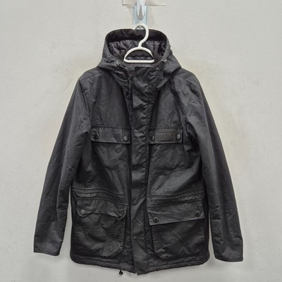 Barbour Imboard Wax Waterproof Parka Biker Rain Hooded Coat Jacket Size Medium