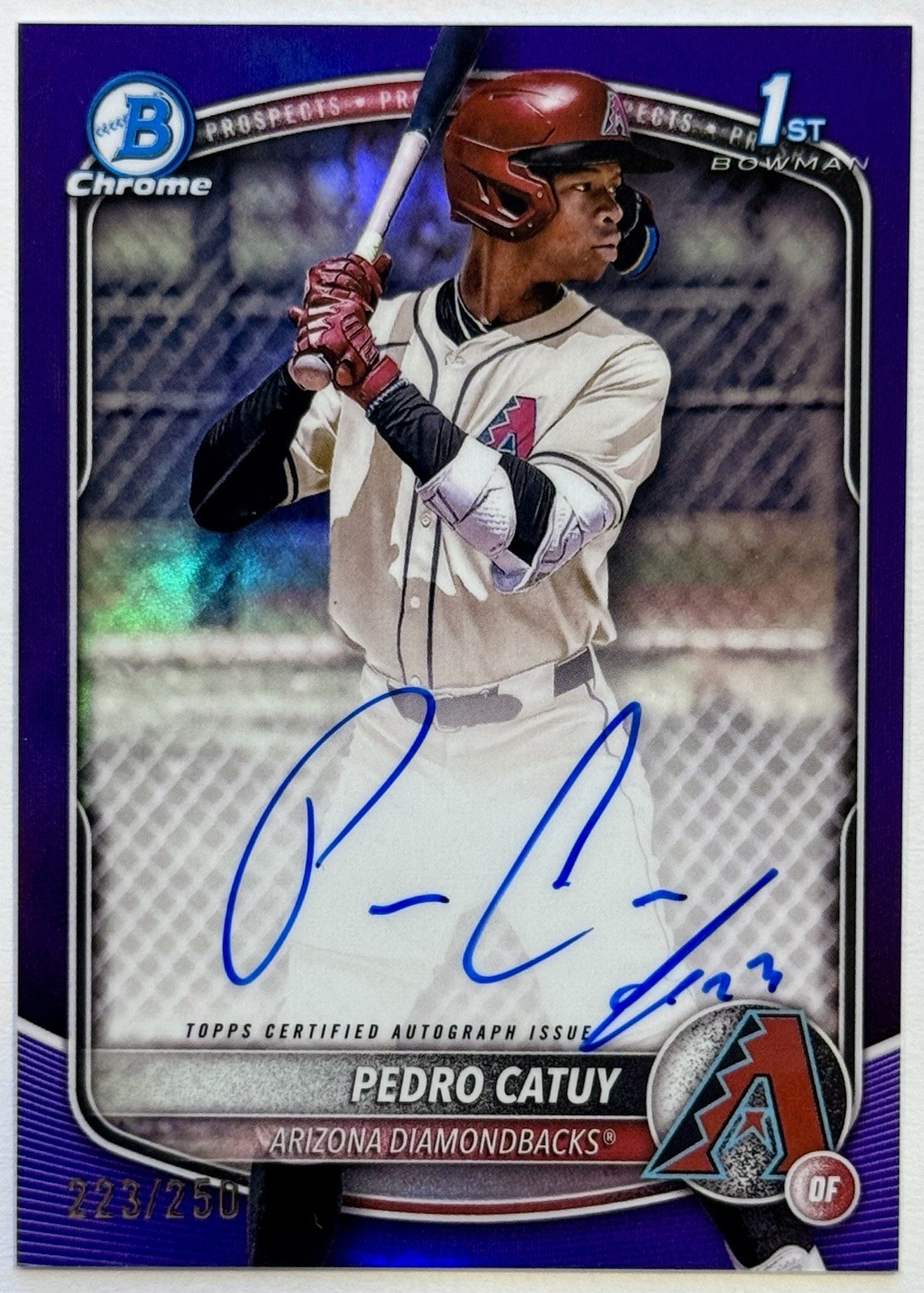 2025 Bowman Chrome Pedro Catuy 1st True Purple Refractor Auto #223/250 #CPA-PC