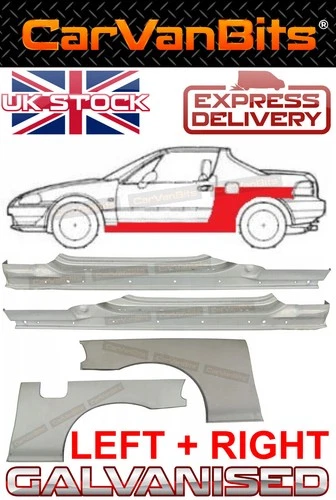 FOR HONDA CIVIC CRX III DEL SOL 92-98 REAR WHEEL ARCH REPAIR PANEL WING SILL SET