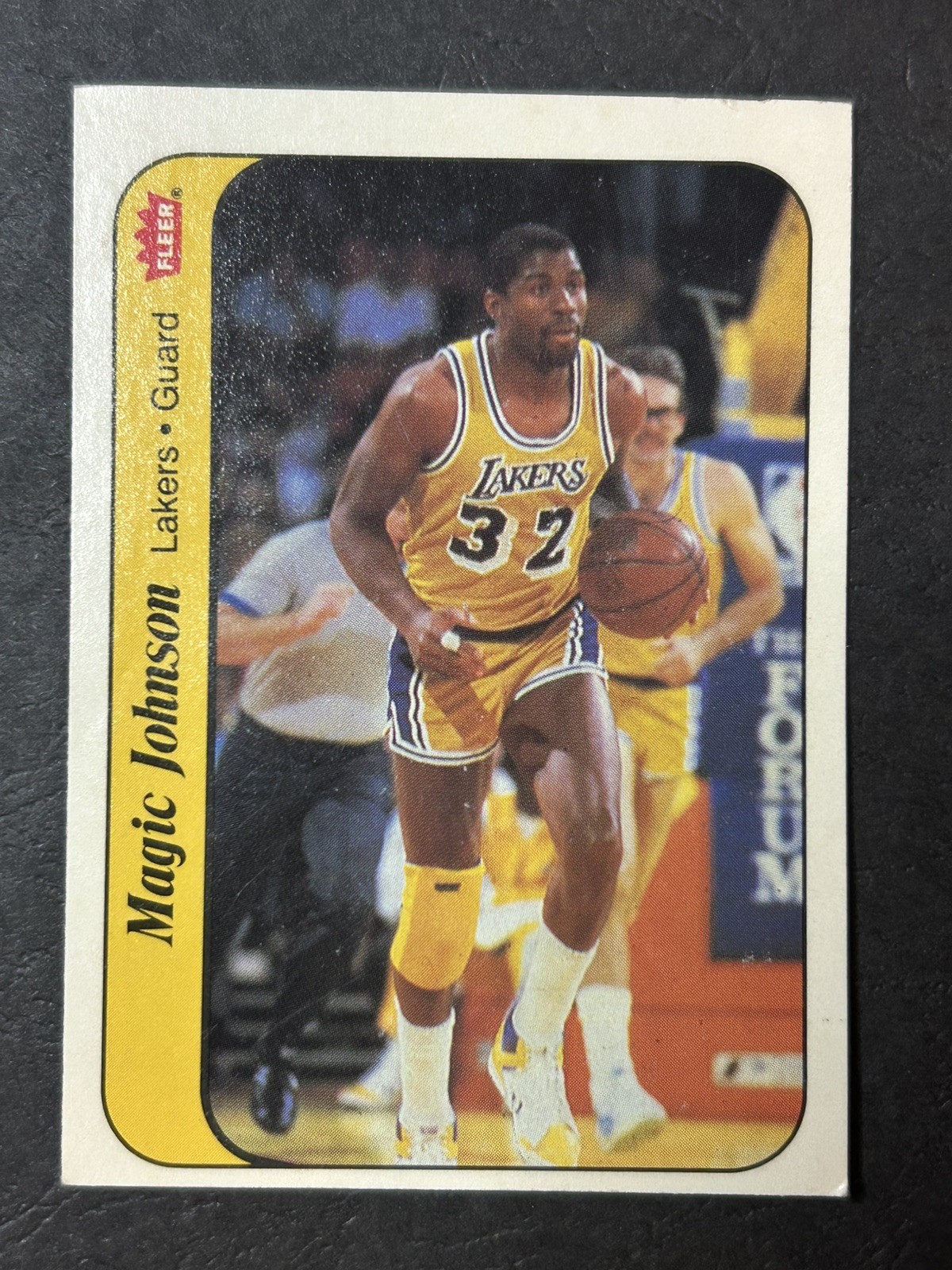 1986-87 Fleer Sticker # 7 Magic Johnson Los Angeles Lakers *see pics*