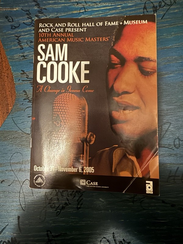 Wooden Guitar Cutout Signed By Entertainers See Sketch Attached. Sam Cooke Book.