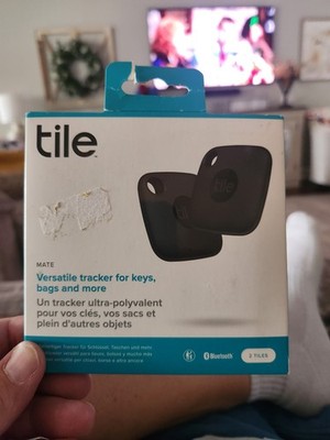 Tile Mate 250ft 76m 2-pack Tracker for Keys Bags Black New