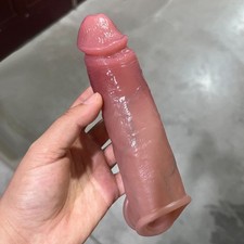 7" Thick Girth Cock Sleeve Penis Extender Realistic Silicone Length Dick Sheath