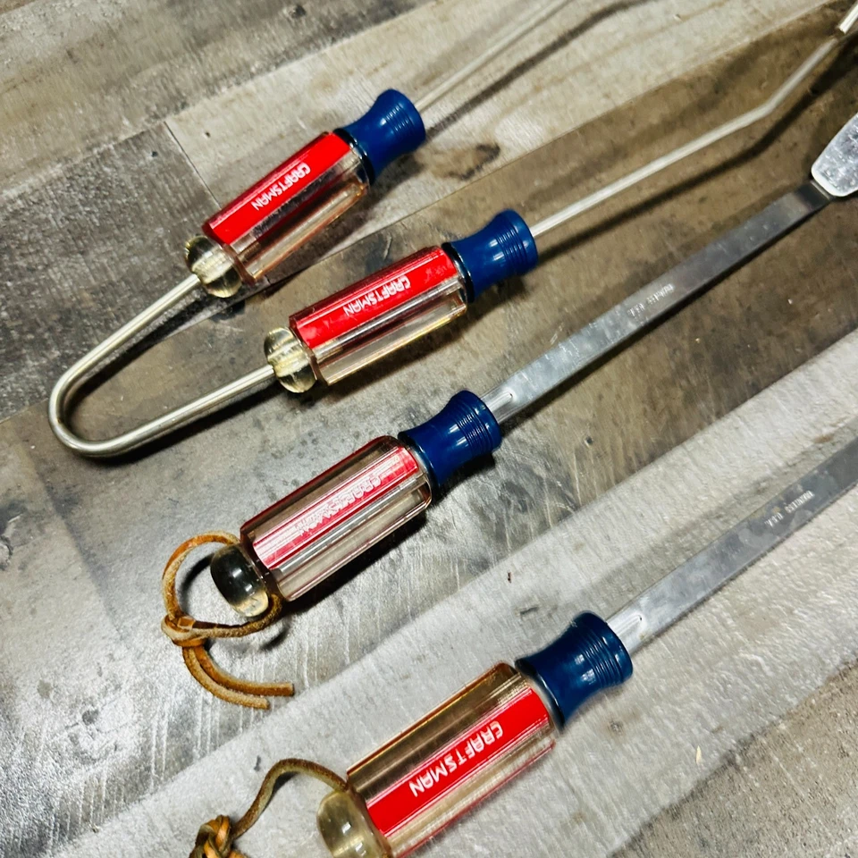 Juego de parrilla de barbacoa de acero inoxidable de 3 piezas Craftsman Tools vintage hecho en EE. UU. Foto 3 de 4