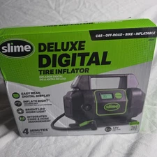 Slime Deluxe Digital Tire Inflator 12V w/ LED Light 40077 Portable Car Truck(BKP