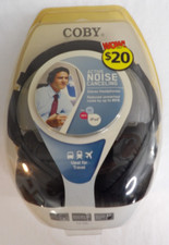 COBY CV-194 ACTIVE NOISE CANCELLING STEREO HEADPHONES AIRPLANE PLUG BRAND NEW