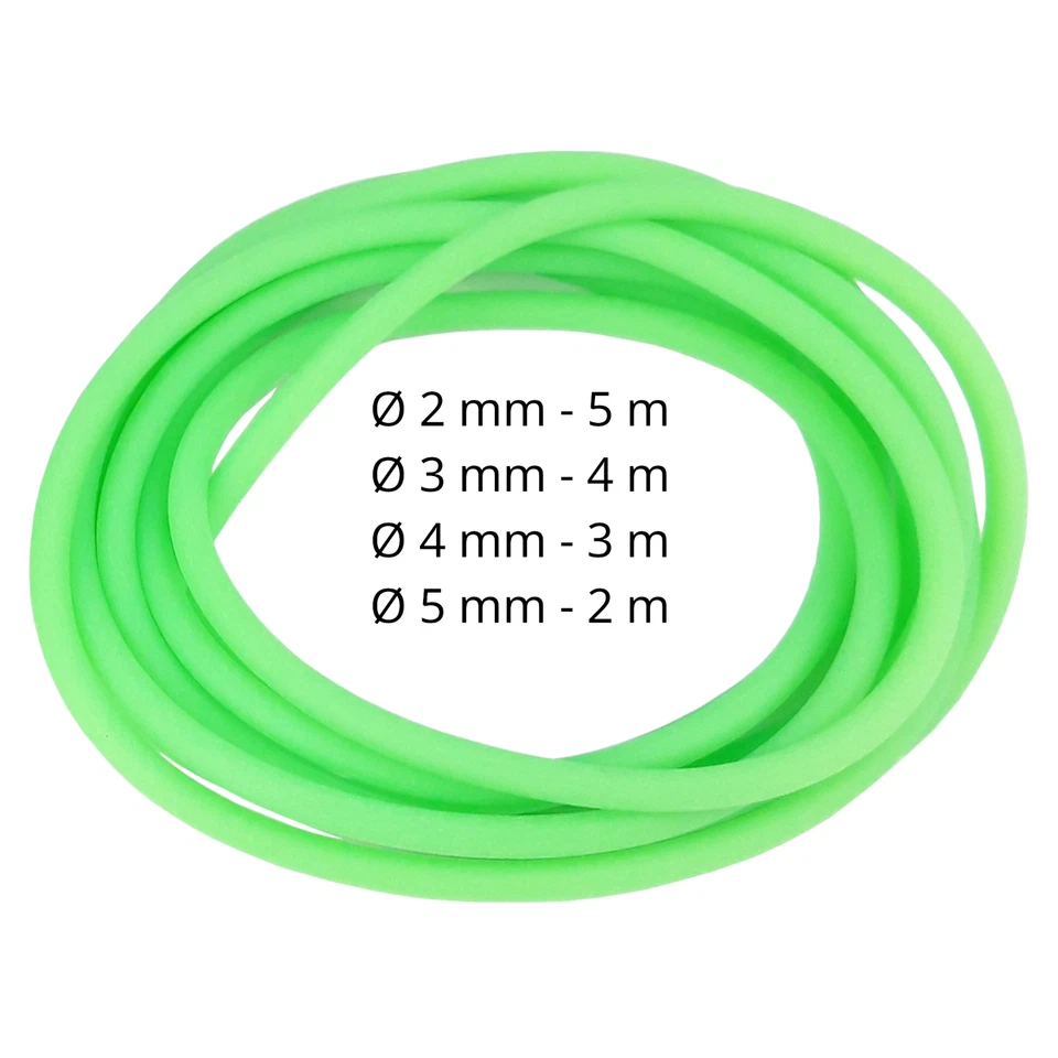 2m-5m LEUCHTSCHLAUCH selbstleuchtend luminous Silikon Fluo Vorfach Meer Schlauch - Bild 1 von 1