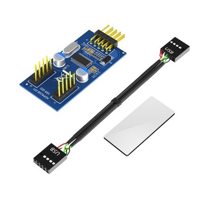 USB 9 Pin Header Double USB 2.0 9Pin Adapter Splitter Enhances PC Connection