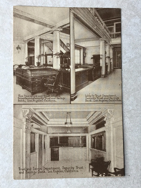 P690 Vintage Postcard Trust and Savings Bank Photos Los Angeles California CA