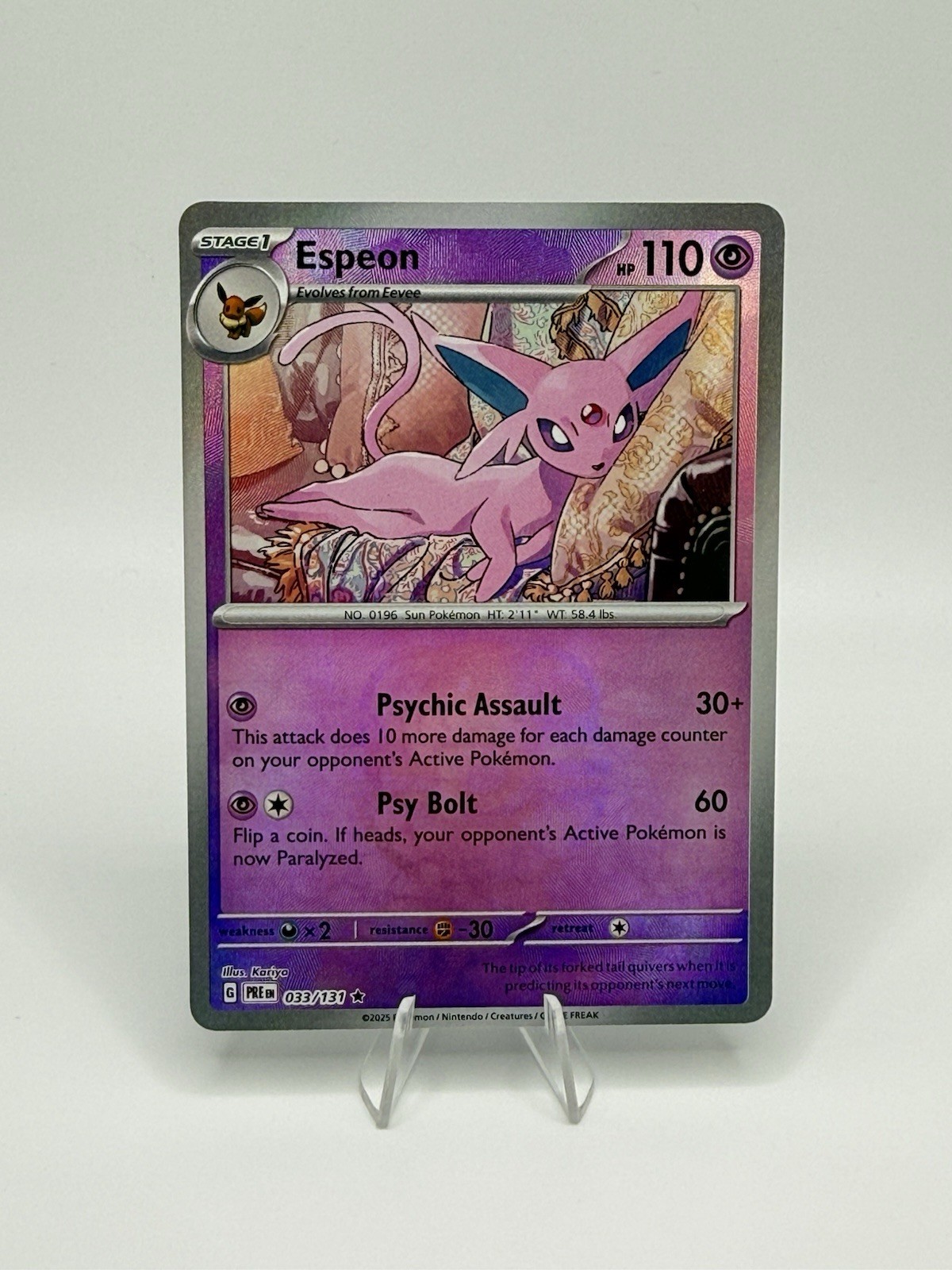 Espeon Master Ball Pattern 033/131 SV Prismatic Evolutions Holo NM Condition