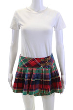 Ralph Lauren Blue Label Childrens Girls Plaid Mini Skirt Multi Colored Size 14