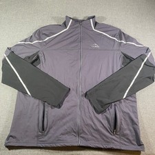 LL Bean Mens XL Gray Full Zip Running Jacket Lightweight Athletic Top