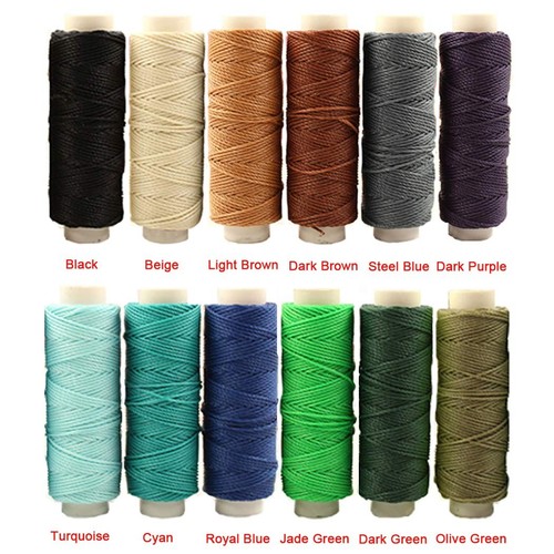 Waxed Cords Polyester Leather Sewing Thread Waxed Strings for Macrame, DIY Br... - Picture 2 of 5