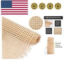 14" Width Cane Webbing 3.3Feet, Natural Rattan Webbing for Caning Projects, W...