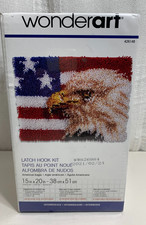 New WonderArt EAGLE US FLAG Latch Hook Kit / NEW IN BOX / Patriotic USA