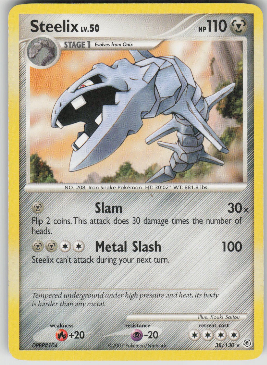 Pokemon TCG Steelix Rare Diamond and Pearl 38/130