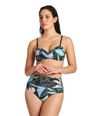 Arena Damen Badeanzug Cecilia Two Pieces, Schwarz Multi, DE36 UK/USA32
