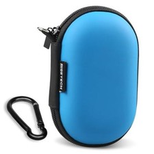 Earbud Case Holder Earphone Case Wired Headphone Storage Pouch Hard EVA Blue
