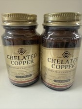 2 Pks Solgar Chelated Copper 100 Tablets Each Exp 3/2028