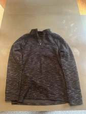 Mens Medium Marc Anthony Pullover Slim Fit Marbled Stretch Quarter Zip Fleece