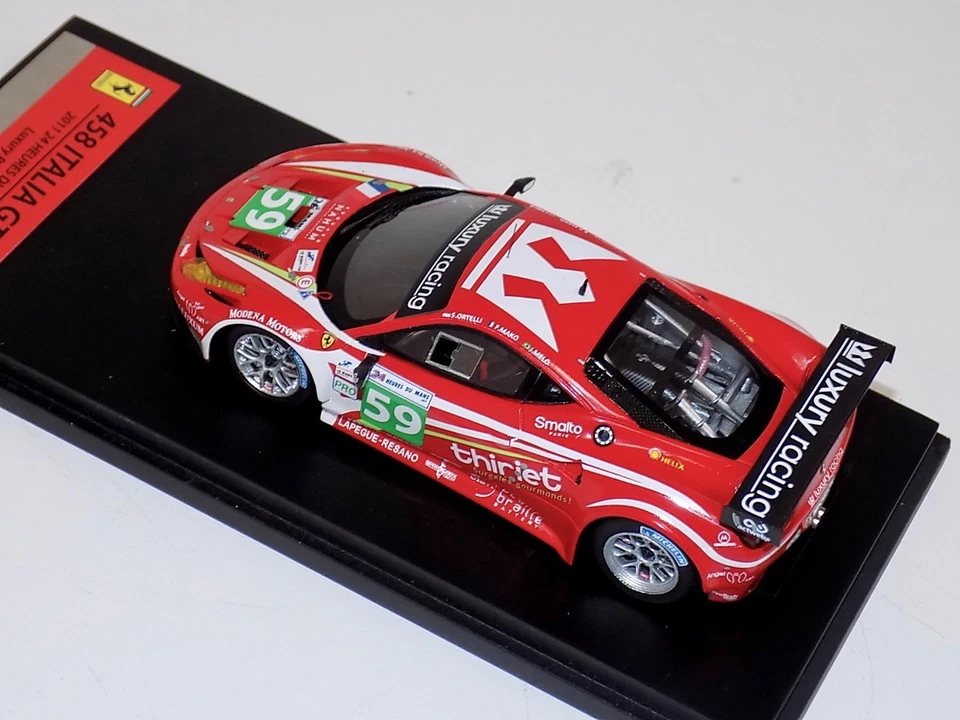 1/43 TSM Fujimi Ferrari F458 Italia GT2 Le Mans 2011 carreras de lujo #59 Foto 4 de 4
