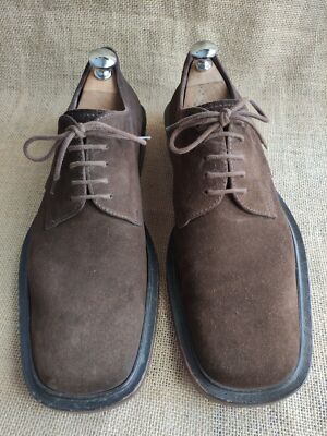 Gucci Men\'s Light Brown Suede Derbys Gucci 281937 Brown Suede Casual Derby Dress Shoes Size US12  main image 4